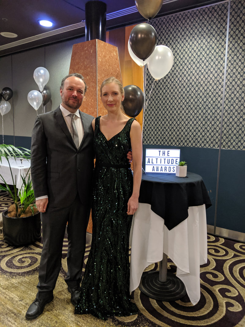 Angie Savva and husband at 2019 Altutide Awards